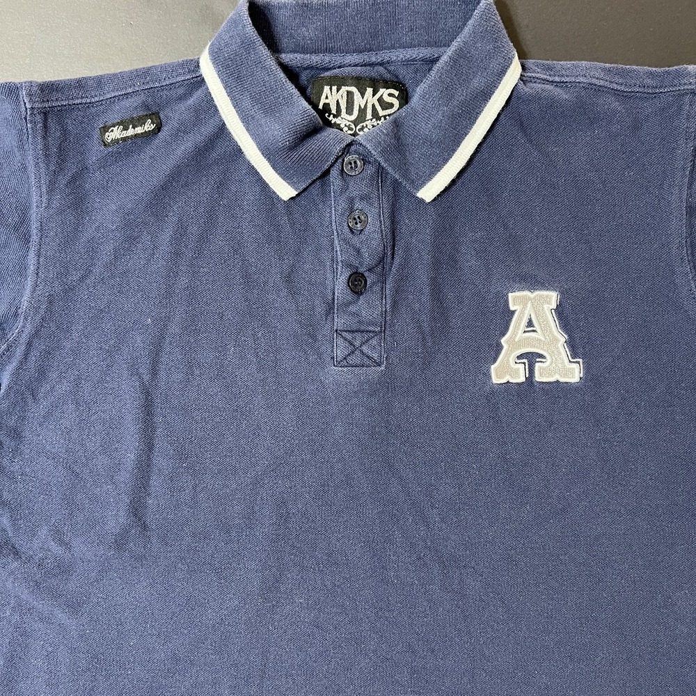 Akademiks Polo Shirt Women's M Blue Embroidered Logo Y2K‎ Vintage Preppy